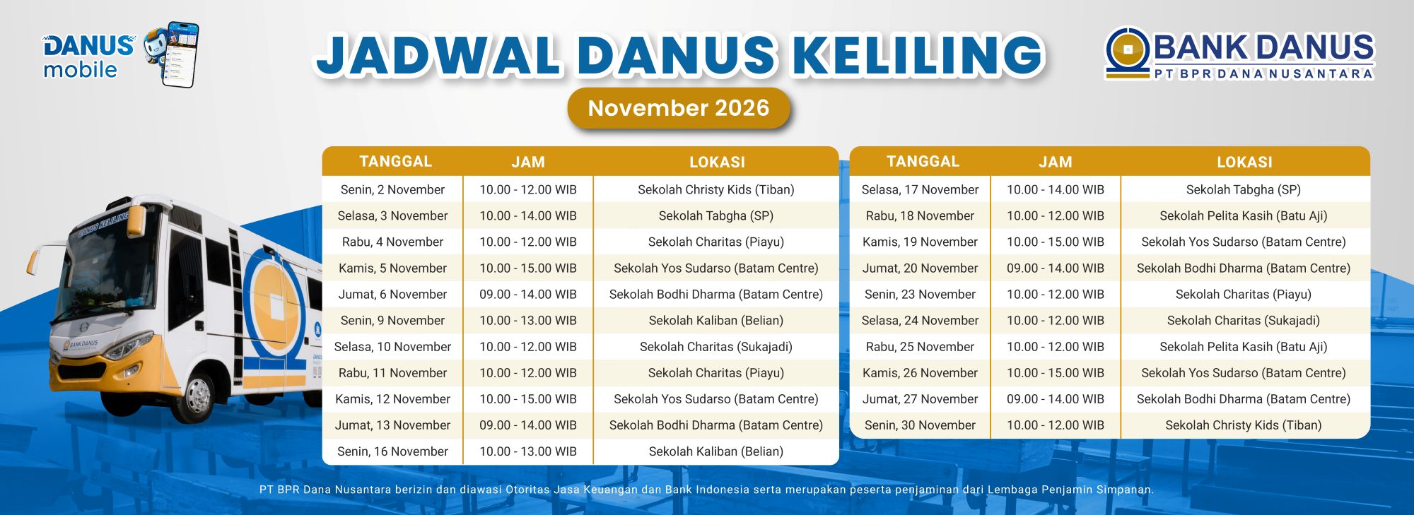 Danus Keliling November 2026